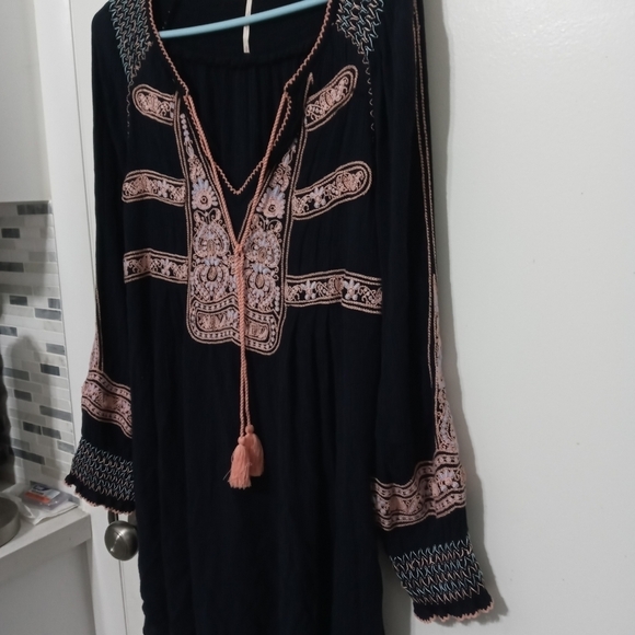 Free People Wind Willow Long Sleeve Sheer Embroidered FloralMini Dress - Picture 4 of 16